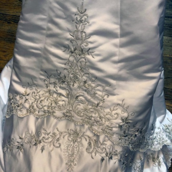 Mary's Wedding Gown BeJeweled Halter Satin & Train - Picture 4 of 7